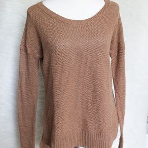Madewell Brown Knit Crochet Pull Over Sweater